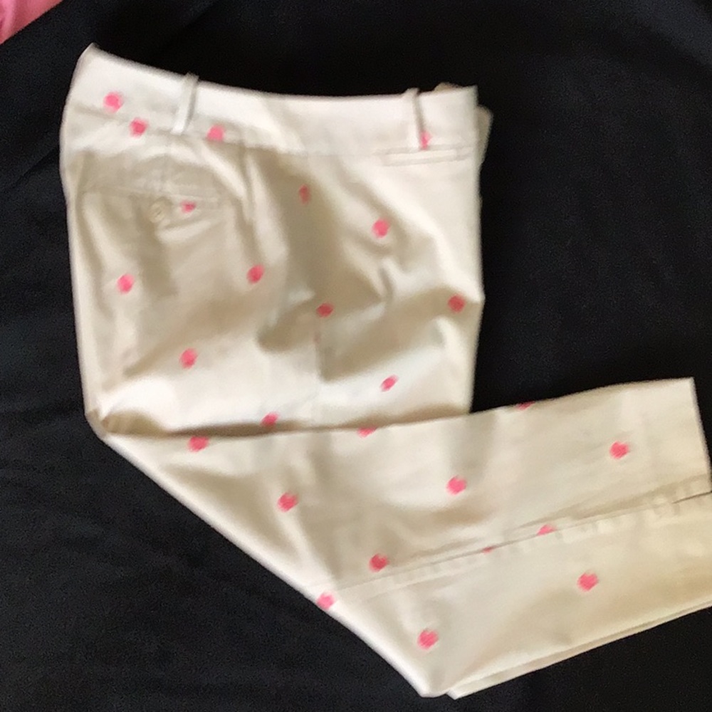 TALBOTS CAPRI PANT  10 P   KHAKI/PINK-PEACH SHELL